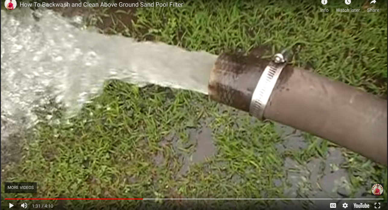 Consommation d'eau pendant le nettoyage à contre-courant du filtre à sable de la piscine